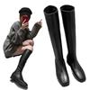 Lange Stiefel Damen Frühling und Herbst Einzelstiefel aber Knie Reißverschluss neue Ritterstiefel Hochelastische Stiefel dünne Version lange Stiefel