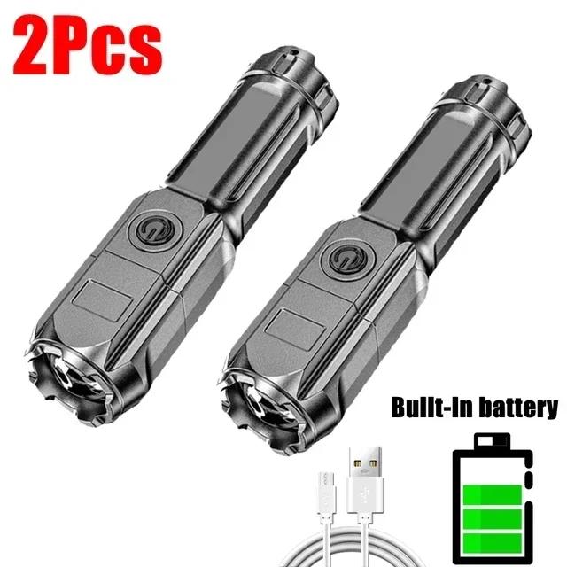 Edc Flashlight Powerful Self Defense Gadget Super Strong Flashlight High Power Self-defense Supplies Led Denfense Products Tools