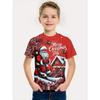 Summer Round Neck 3D Cute Cartoon Christmas Printed T-shirts Fashionable Casual Short Sleeved Children's Boy and Girl Kids Unisex T-shirts
