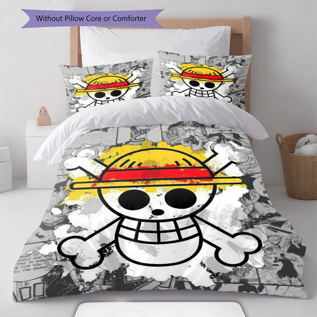 Cartoon Pattern Bedding Quilt Set Quilt Cover Pillowcase Home Decoration Birthday Gift (1 * Duvet Cover + 2 * Pillowcase, Without Core)