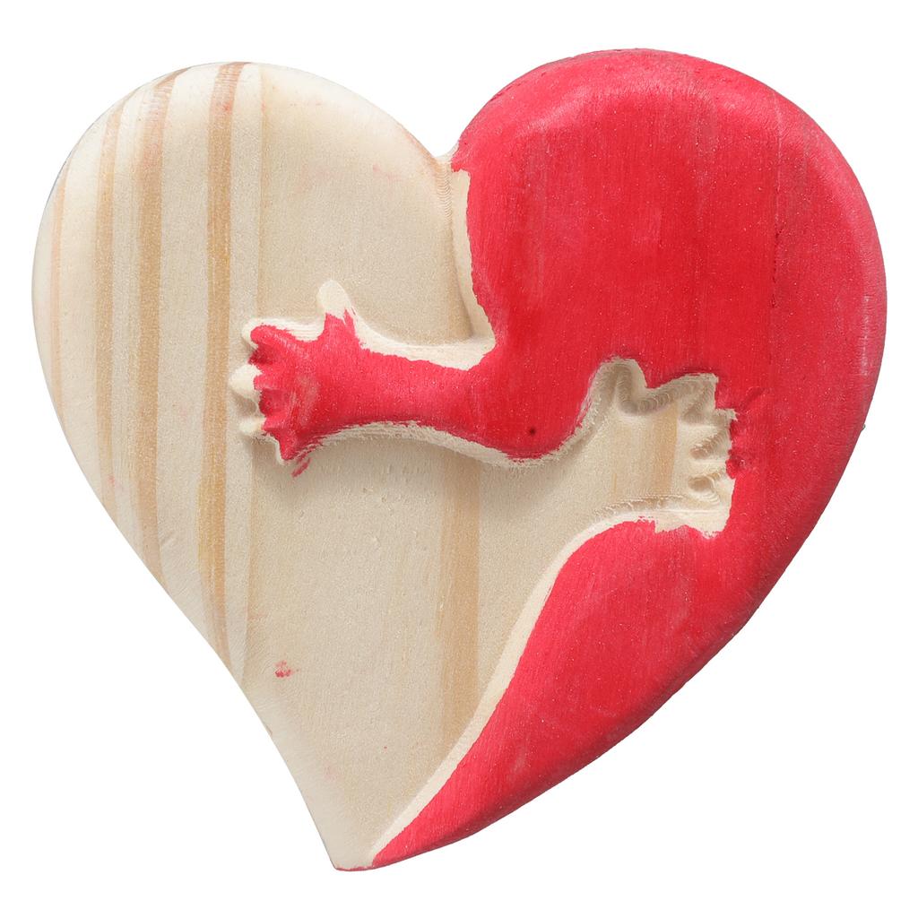 Collectible Wooden Love Heart Statue Wooden Sculpture Handmade Crafts for Birthday Valentine's Day