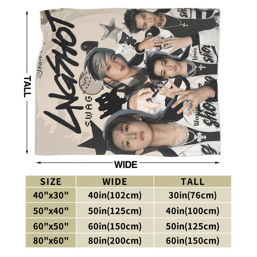 Super Soft Kpop Group Lngshot Throw Blanket Premium Flannel Fleece Lightweight Bed Blanket Super Cozy Blankets All Season Use