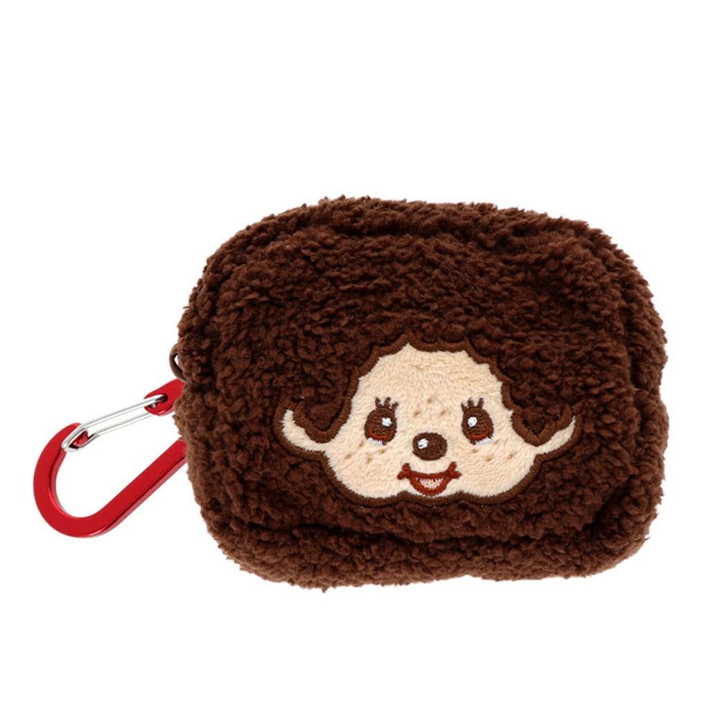 

Stationery Monchhichi Merchandise Mini Pouch Plush Toy with S2221551 Sun-Star Carabiner, Monchhichi-kun,
