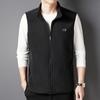 Men's Casual and Fashionable Fleece Embroidered Vest with Plush Jacket