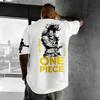 Vintage Oversize Anime T Shirt Men One Piece Luffy Women Short Sleeve Tee Summer Casual Top Streetwear Cartoon Print Y2k Clothes