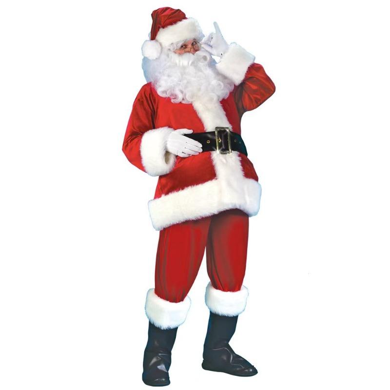 New Santa Claus clothes enlarged and thickened Christmas costumes Christmas costumes Holiday classic performance clothes