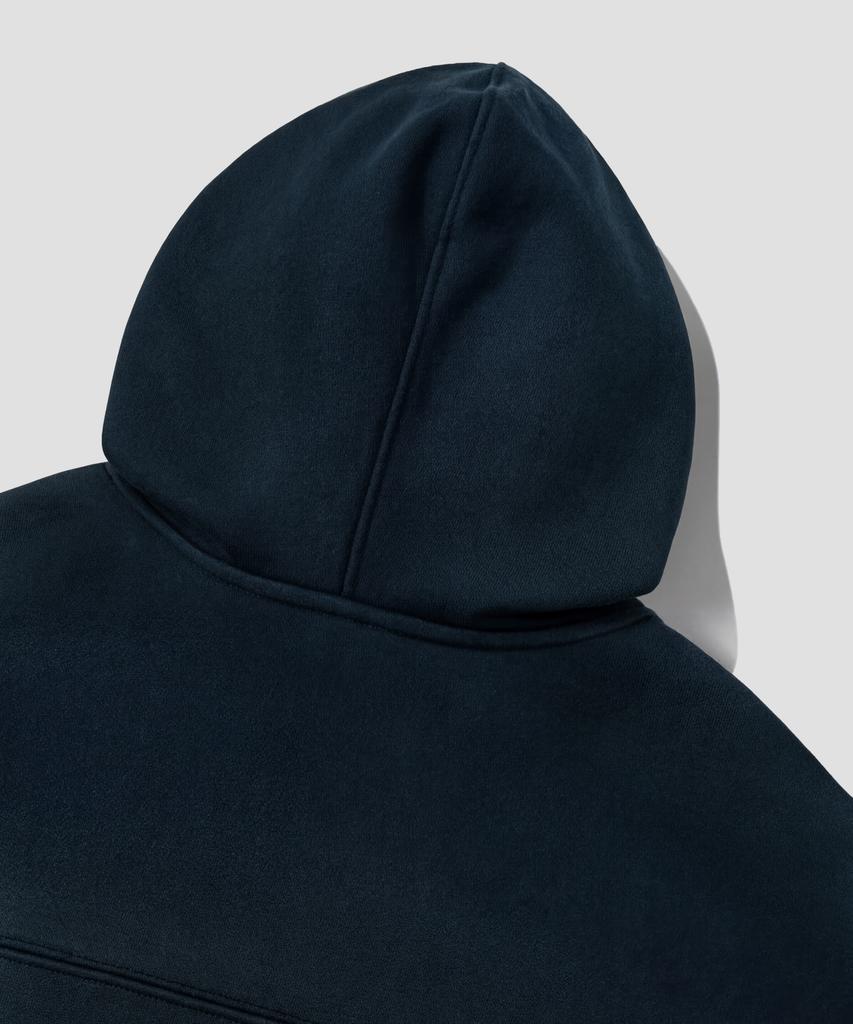 Oversized Basic Logo Hoodie [Navy]