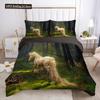 White Horse Duvet Cover Set Queen Size 3D Steed Print Bedding Sets Wildlife Comforter Cover Animals Bedspread Cover Quilt Cover