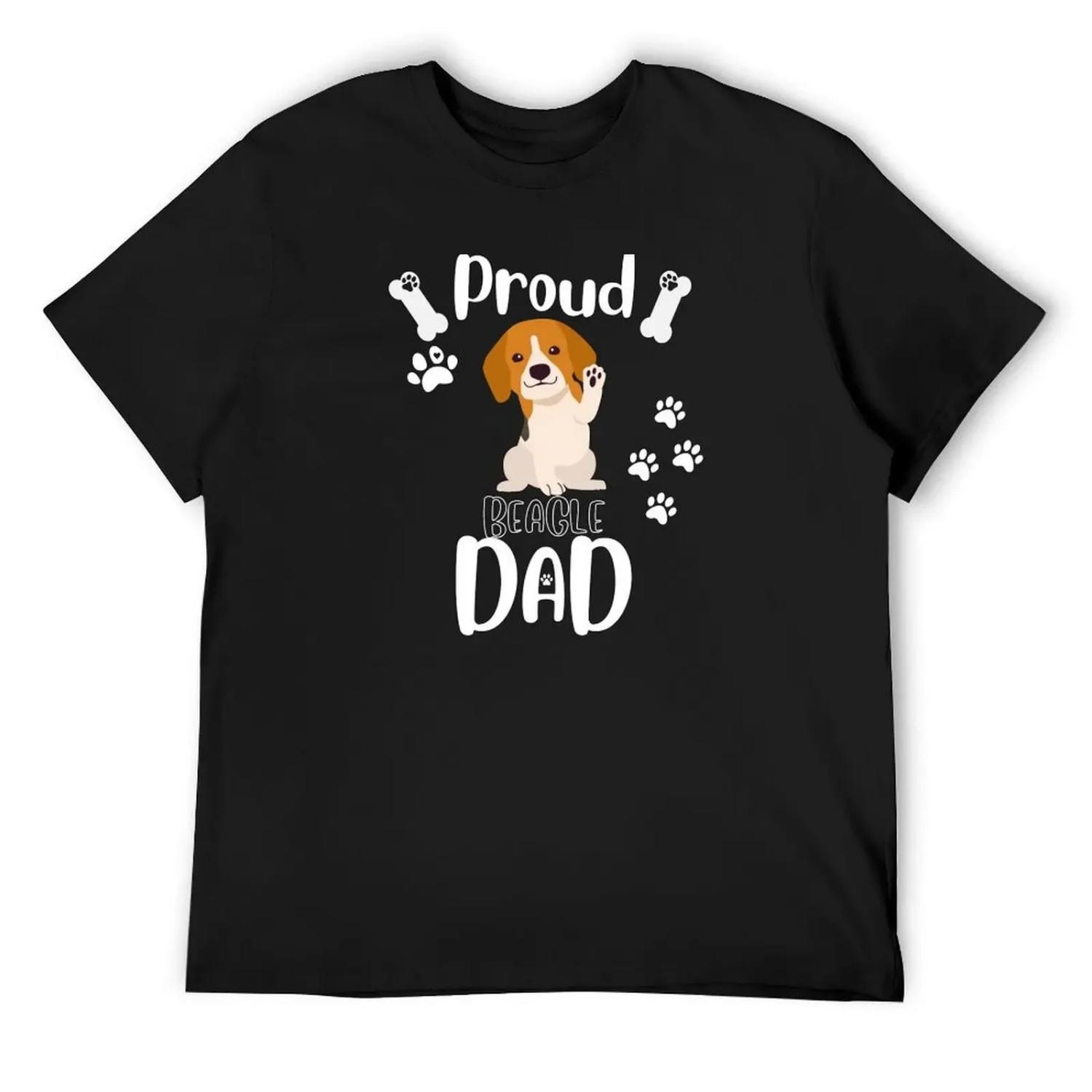 

Proud Beagle Dad T-Shirt boys animal print blacks tops heavyweight t shirts for men XXXXXL чёрный