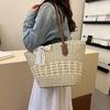 Yogodlns Summer Straw Woven Large Capacity Seaside Tote Bag Women's Basket New Beach Bag Shoulder Underarm Handbag