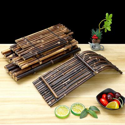 Japanisches Bambushandwerk Floß Sushiplatte Tablett Sashimi-Gerichte Platzierung Schüssel Dekor Bambusleiter Zaun Tischdekoration