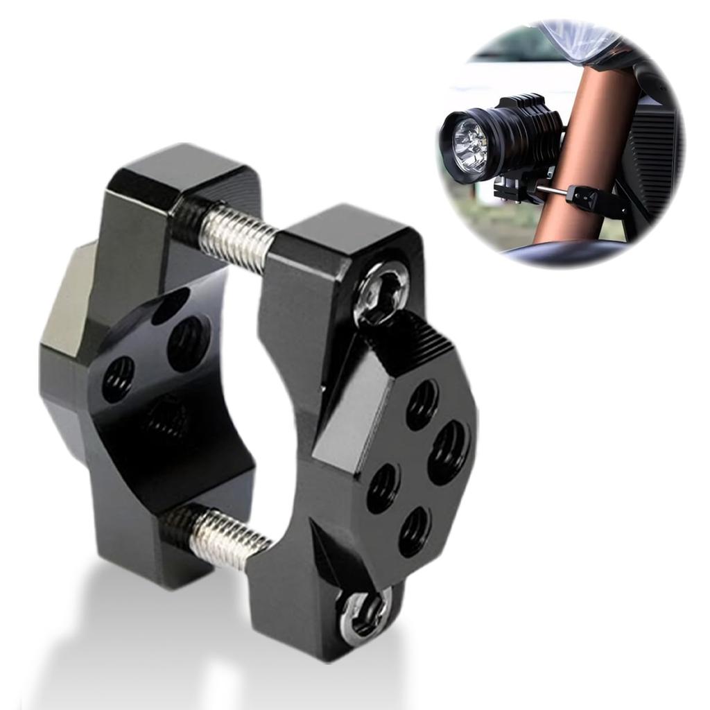 DELUXEFOX Motorcycle Pipe Clamp Fog Light Stay, Turn Signal Stay, Adjustable, Rearview Mirror Extender,