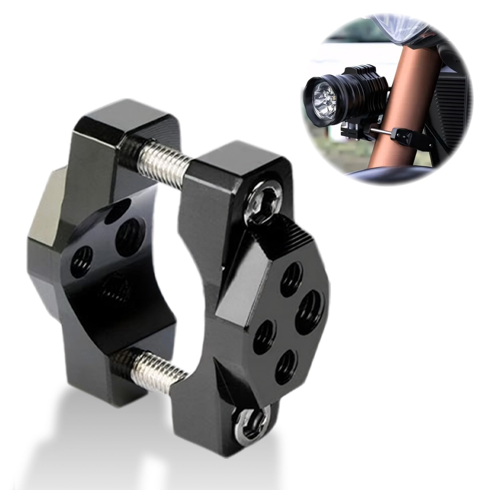 

DELUXEFOX Motorcycle Pipe Clamp Fog Light Stay, Turn Signal Stay, Adjustable, Rearview Mirror Extender, Medium