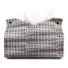Facial Tissue Dispenser Box Paper Cover Countertop Napkins Storage Organizer Unique Paper Holder Home PU Woven Container