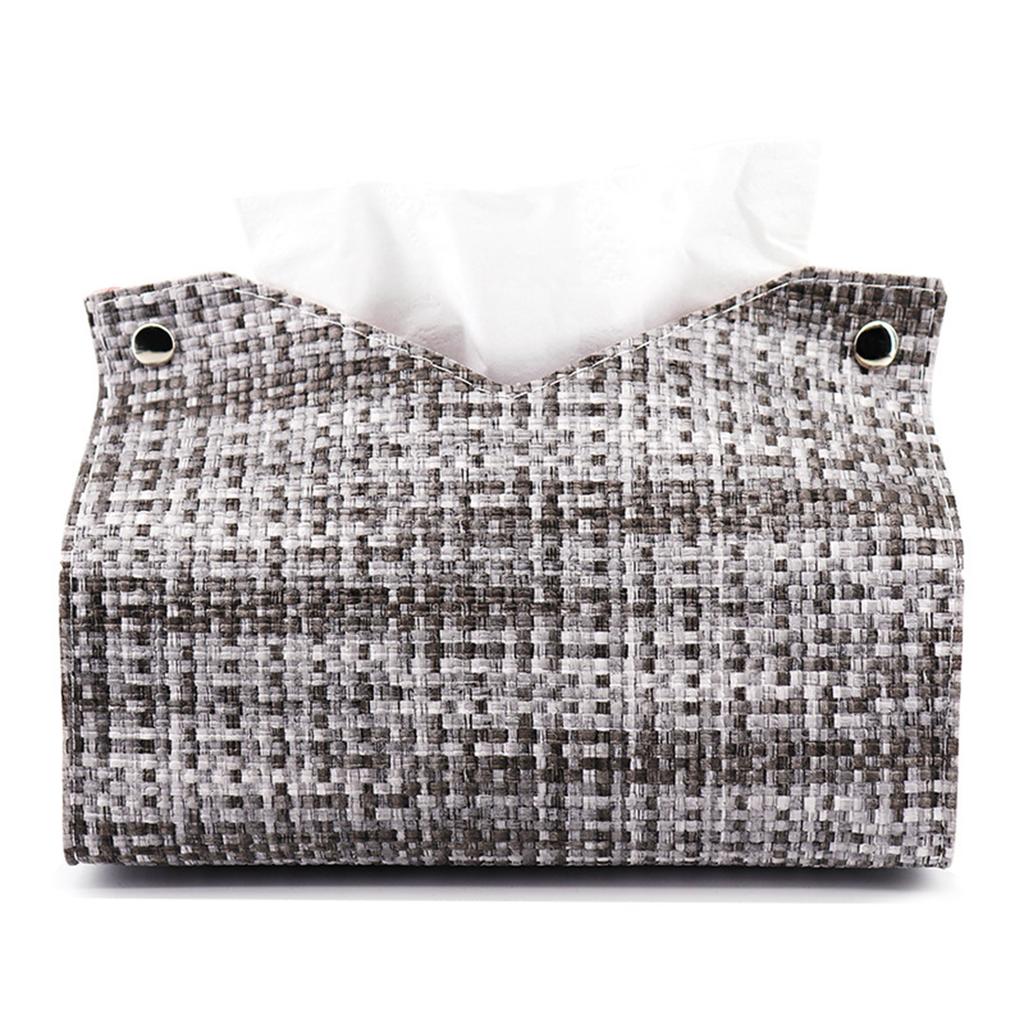 Facial Tissue Dispenser Box Paper Cover Countertop Napkins Storage Organizer Unique Paper Holder Home PU Woven Container