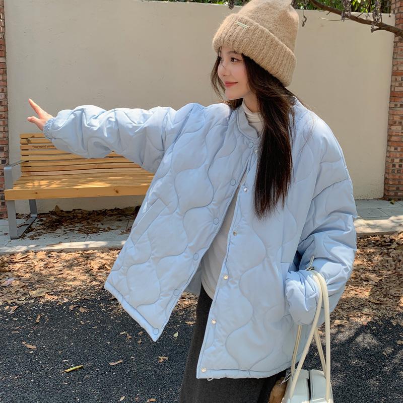 Down cotton-padded clothes for women's winter new padded jackets thickened small rhombus cotton-padded jackets lazy wind