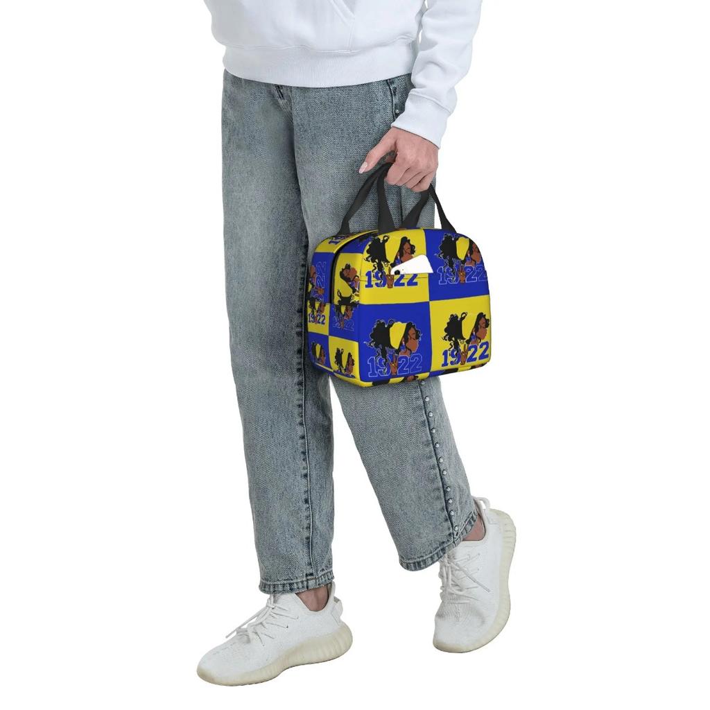 SGRHO1922 Sigma Gamma Rho Insulated Lunch Bag for School Office African American Sorority Portable Cooler Thermal Bento Box