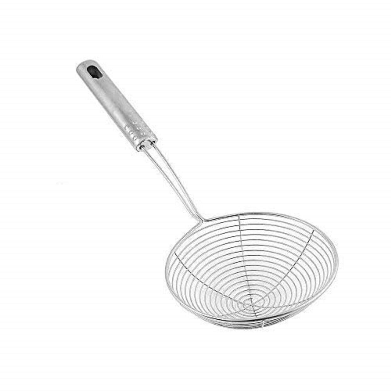 

Silver Stainless Steel Puri Strainer For Kitchen Pack Of 1 14 cm g702 MR359
