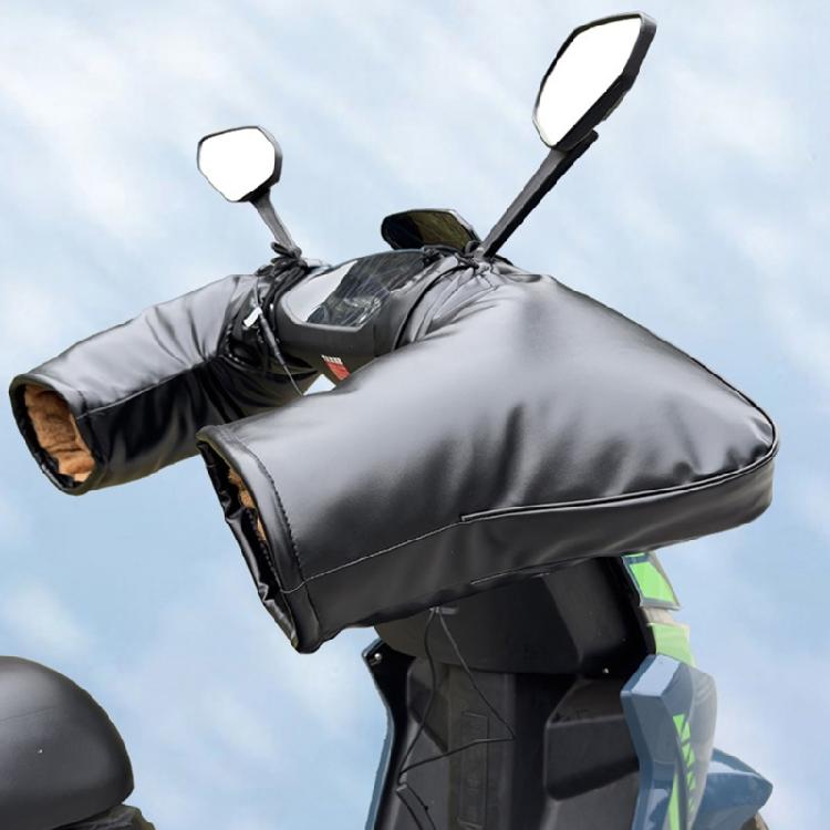 Adjustable Heated Motorcycle Hand Grips Rapid Heating System Rainproof PU Cover Anti Slip Texture Easy Mount Installation