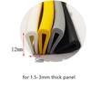 Uszczelka gumowa typu U 12x5mm 1,5-3mm Osłona krawędzi Obudowa Szkło Metal Drewno Panel Zderzak Samochodu Pojazdu Uszczelki Biały Czarny Żółty Szary