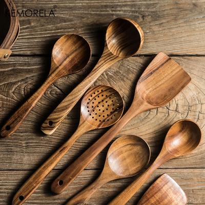1 Stück Thailand Teak Naturholz Geschirr Löffel Schöpfkelle Wender Langer Reissieb Suppenlöffel Kochlöffel Schaufel Küchenwerkzeug