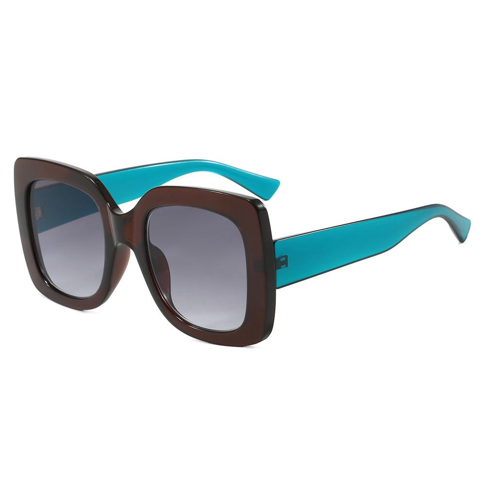 Chic Color-Block Sunglasses: Trendy, Large Frame, UV Protection, and Flattering for All Faces.