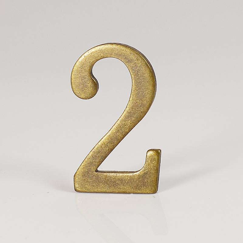 D-Shaped Imitation Gold Metal Address Number Plate