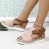 Plus Size Slope Heel Sandals Women Buckle Outer Wear Beach Sandals Slippers