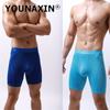 Men's Panties Long Leg Boxer Briefs Ice silk Underwear Shorts Breathable Mesh U-convex Underpants S M L XL