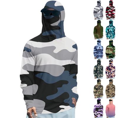 Camiseta de Manga Larga de Secado Rápido para Hombre de Verano Ropa Solar Pesca Fitness Deportes Hded Manga Larga Tp