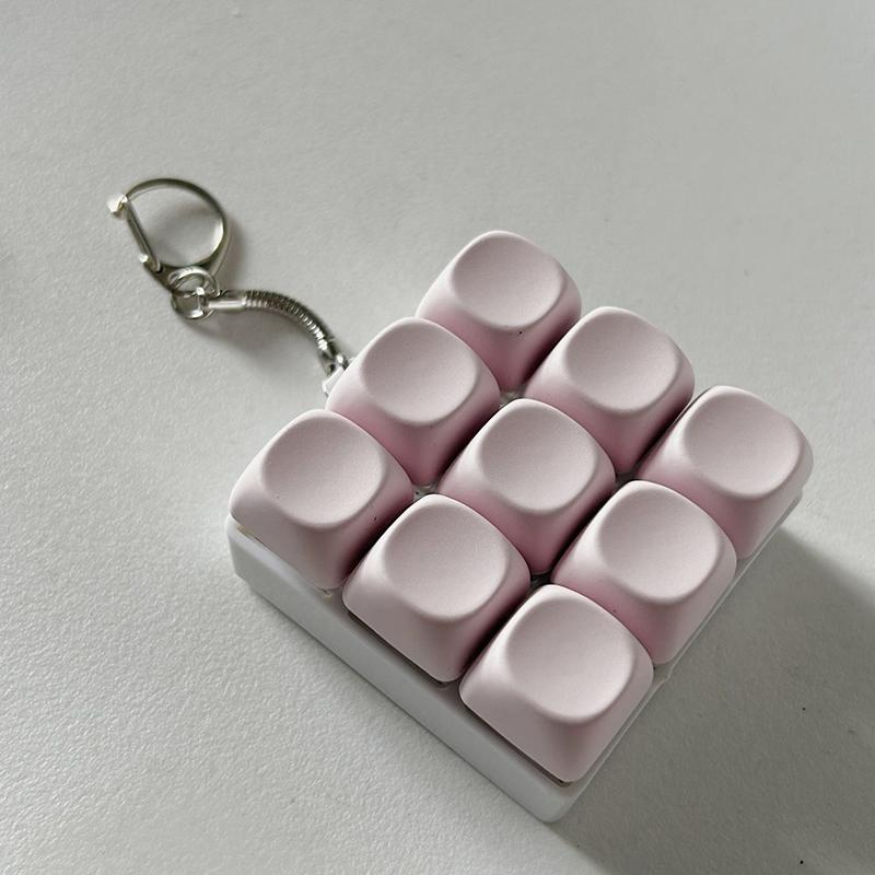 9 Tasten Tastatur Taste Spielzeug Party Stressabbau DIY Fidget Knopf Tastenkappe Fidget Schlüsselanhänger Tastatur Schlüsselanhänger Spielzeug Finger Tastatur