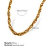 Coarse Twist Simple Butterfly Necklace Female Trendy Hip-Hop Water Waveform Bracelet Temperament Cold Titanium Steel Gold-Plated Collarbone Chain
