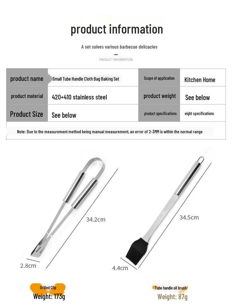 Stainless Steel BBQ Grilling Tool Set for Outdoor Cooking