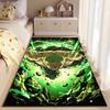 "Anime Style Green Aura Rug with Powerful Character Artwork Design" Suitable for Use As an Anti-slip for Living Room Bedroom Sofas