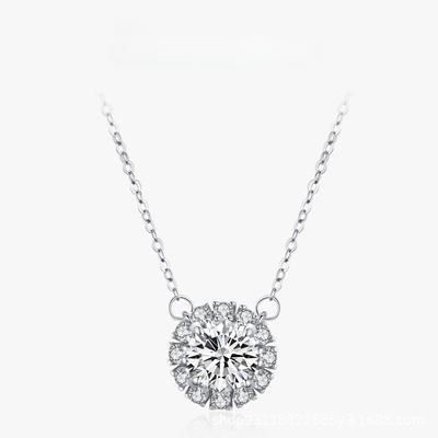 Niche Design Necklace Women's European and American Light Luxury Flash Zirconium Pendant Collarbone Chain Cross-border High-end Jewelry