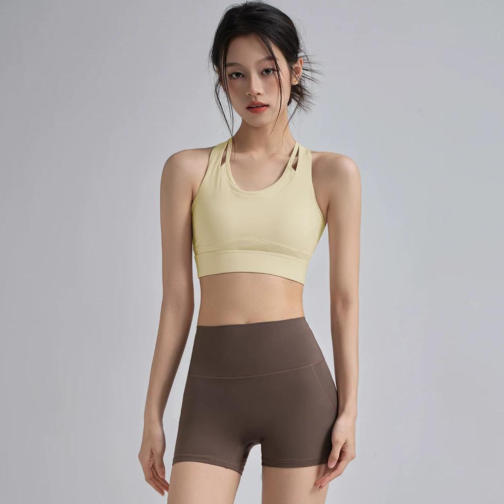 All-In-One Sports Bra for Women, Shock-Proof, High-Intensity Running Training, Fake Two-Piece Fitness, Pilates, Yoga Vest