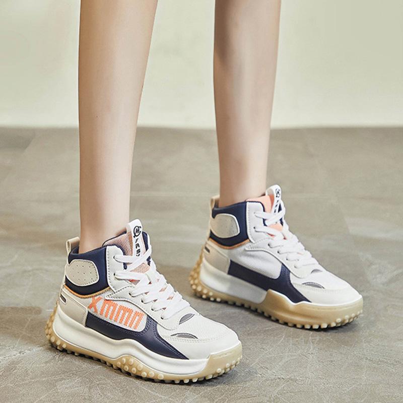 Trendy Fashion High-top Sneakers Women Casual Sneakers Breathable Comfortable Training Shoes Running Shoes