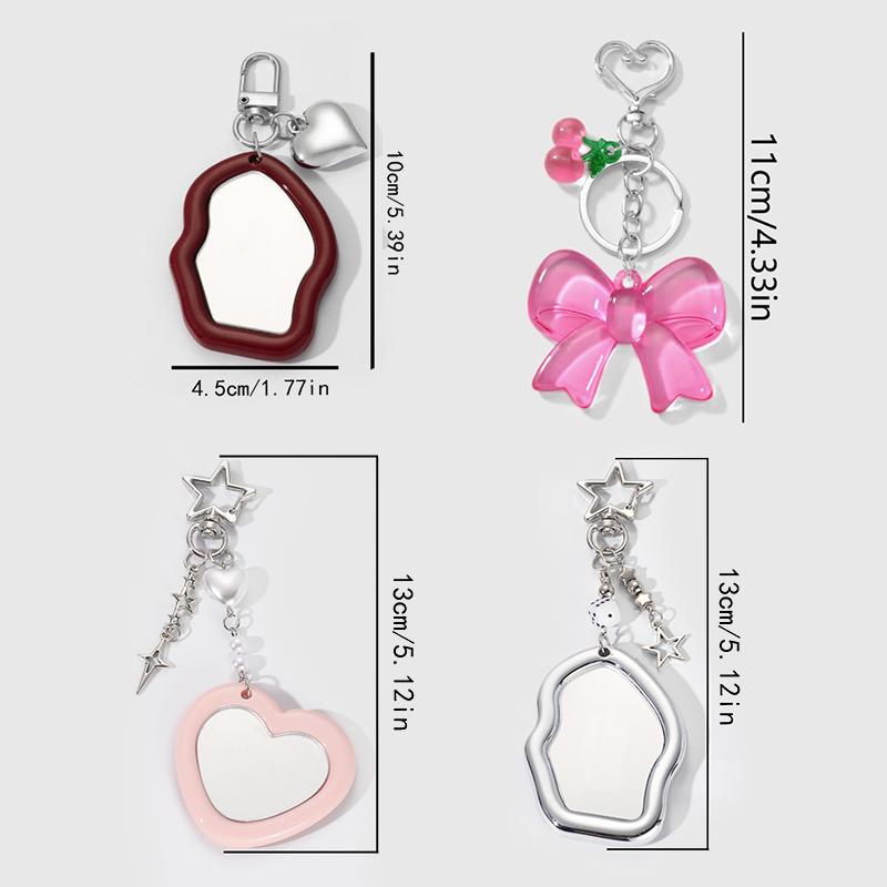Chaveiro Espelho de Nuvens/Amor Estilo Doce Y2K Temperamento Chaveiro de Carro Fone de Ouvido Mochila Decoração de Celular Pingente Joia Presente