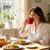 Lead-free Enamelware Vintage Enamel Mug with Handle, Solid Color Heat Resistant Tea Cup Drinking Cup, Durable Portable Tableware for Home Kitchen Use