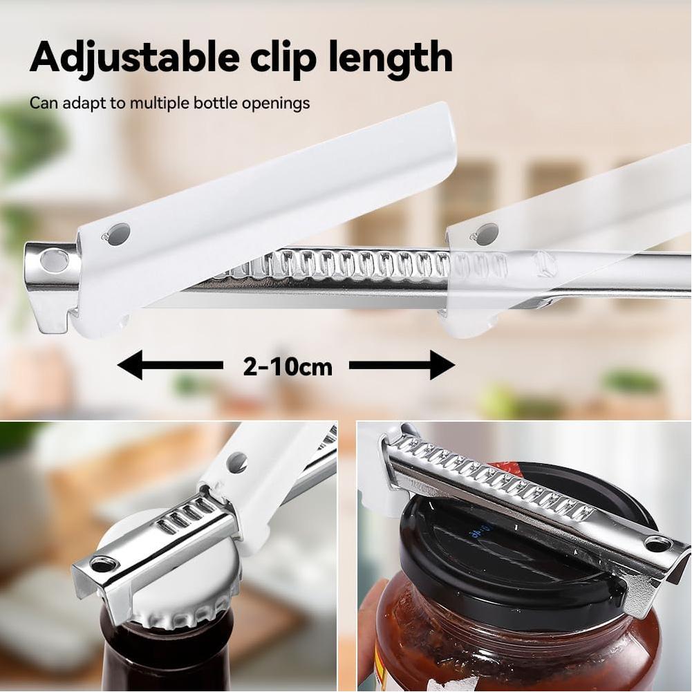Nastavitelný multifunkční otvírák na uzávěry lahví Nerezová víčka Otvírák na sklenice Šroubovací otvírák na konzervy pro kuchyňské nářadí šetřící práci
