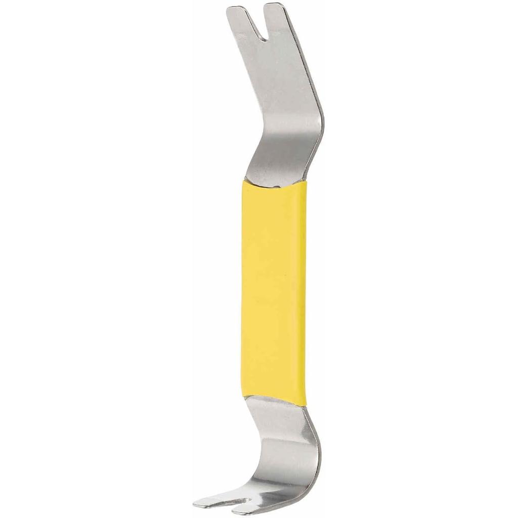 HARFINGTON Car Trim Removal Tool 7" Steel Auto Double Head Clip Lifter Car Removal Pry Bar Tools with Rubber Sleeve for Vehicle Door Audio Window