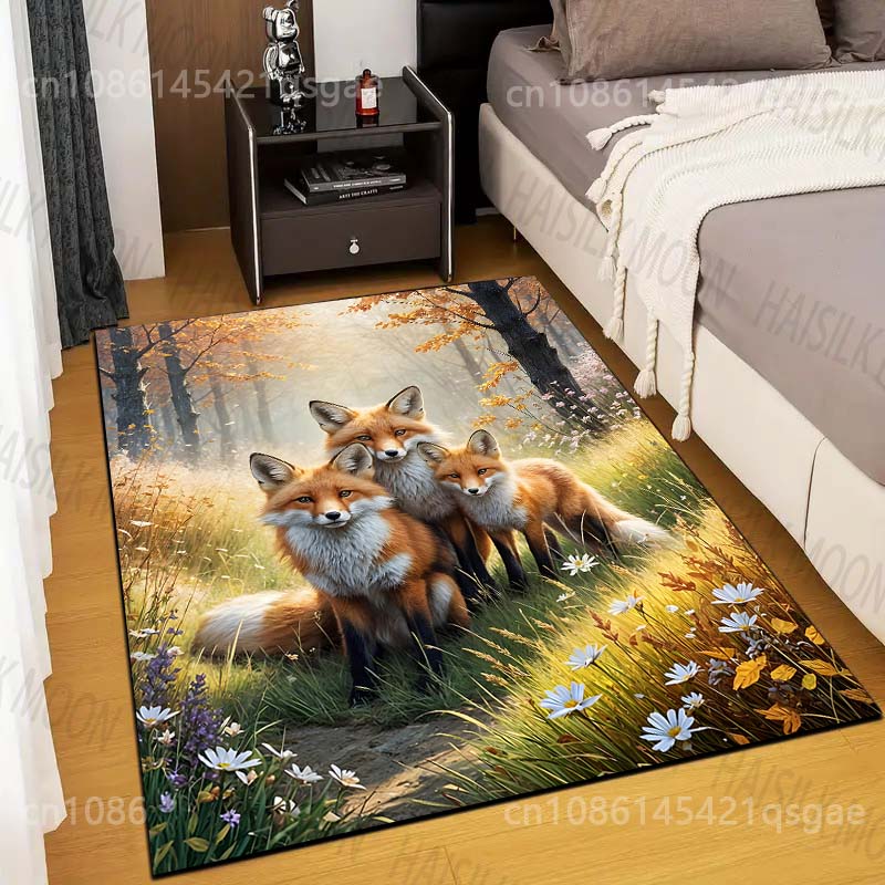 

Multiple sizes Three foxes in forest Carpet for Living Room Bedroom Sofa Home Decor Rug Non-slip Floor Mat Luxury Gift 40x60cm