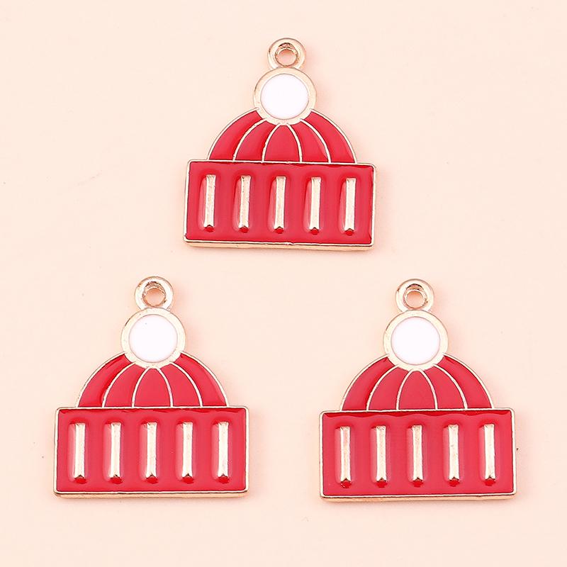 10pcs 15x22mm Cartoon Christmas Charms Enamel Santas Claus Charms Pendants for Jewelry Making DIY Necklace Earrings Accessories
