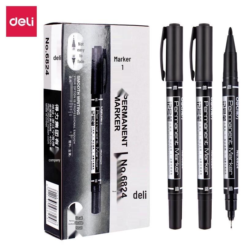 Deli 6824 Twin-Tip Oil-Based Marker Pen