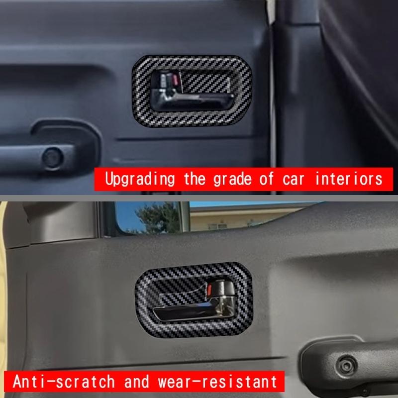 FOR SUZUKI Jimny Nomade 5/SIERRA 3 2025 ABS Carbonfiber black Car Inner Door Handle door Bowl cap Covers Interior Accessories