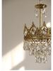 Vintage French Crown Crystal Chandelier - All-Copper Full Spectrum for Living Room, Bedroom, Entry, Bedside, or Wedding Décor.