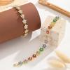 Light Luxury Colorful Zircon Bangle Sparkling Dopamine Wrist Jewelry  Evening Dinner