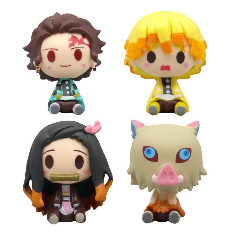 Style Cartoon Fun Demon Slayer Tanjiro And Nezuko Pvc Models Ideal For Display Office