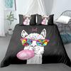 Alpaca Duvet Cover King Queen Size Kawaii Farm Animal Theme Bedding Set Kids Cartoon Llama Alpaca 2/3pcs Polyester Quilt Cover