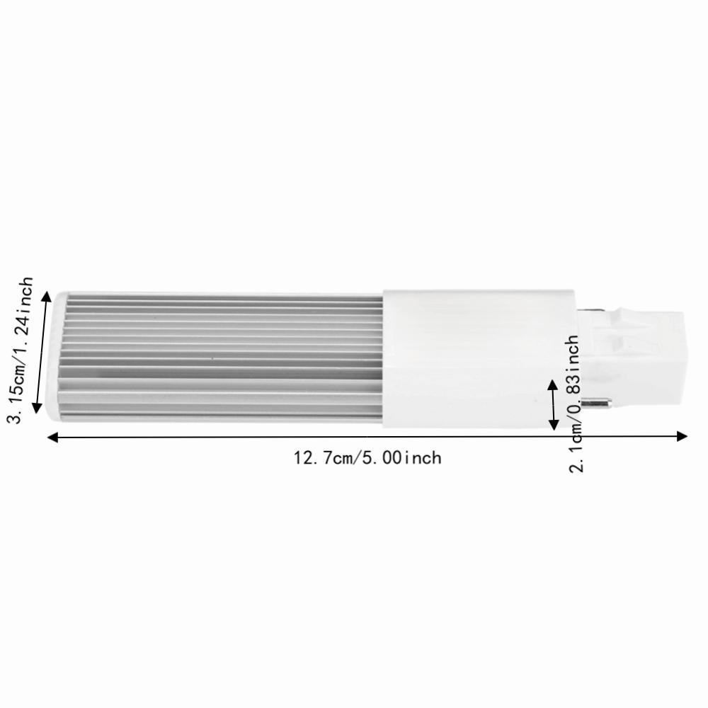2 Pack Easy Installation G23/GX23 LED Bulb 2-Pin 4W LED Tube Bulb AC 85-265V CRI 80+ PL Retrofit Lamp Horizontal Installation